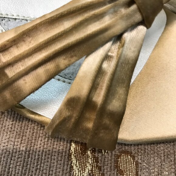 Gold-Dyed Satin Wedge Sandal, Formal Pump Wedding Shoe Comfortable - Picture 8 of 16